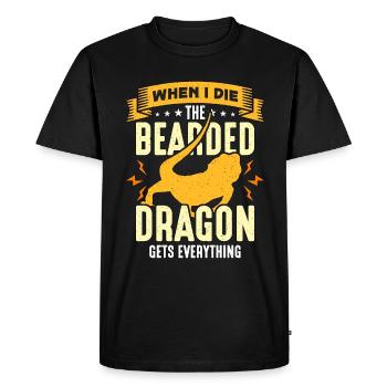 Dragon barbu quand je mourrai Les reptiles barbus - T-shirt Premium bio Homme - noir - Devant - Nico (187cm)