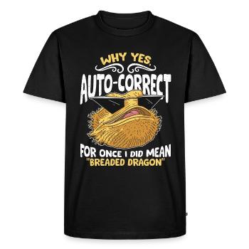 Dragon barbu Pourquoi oui Herpétologiste à correction automatique - T-shirt Premium bio Homme - noir - Devant - Nico (187cm)