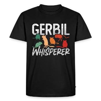 Gerbille Chuchotant Rongeurs Animaux Hamster Rat de course - T-shirt Premium bio Homme - noir - Devant - Nico (187cm)