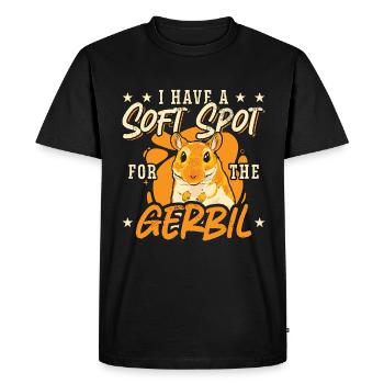 Gerbille J’ai un faible pour le rongeur gerbille - T-shirt Premium bio Homme - noir - Devant - Nico (187cm)