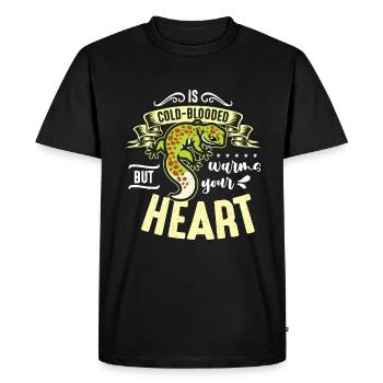 Leopard Gecko Is Cold Blooded But Warms Reptiles - Men's Premium Organic T-Shirt - black - Front - Nico (187cm)
