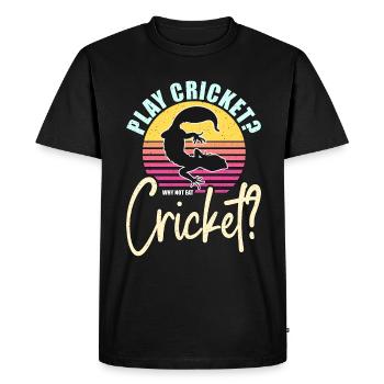 Leopard Gecko Play Cricket Why Not Eat Reptiles - Men's Premium Organic T-Shirt - black - Front - Nico (187cm)