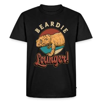Bearded Dragon Beardie Lounger Herpetology Lizard - Men's Premium Organic T-Shirt - black - Front - Nico (187cm)