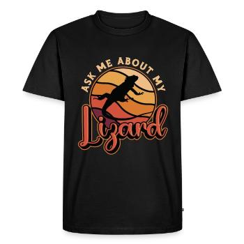 Dragon barbu Posez-moi des questions sur mes reptiles lézards - T-shirt Premium bio Homme - noir - Devant - Nico (187cm)