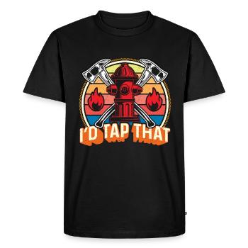 Chef pompier Je ferais appel à ce service d’incendie rétro - T-shirt Premium bio Homme - noir - Devant - Nico (187cm)