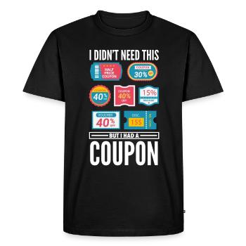 Funny Extreme Couponing Coupon Gift - Men's Premium Organic T-Shirt - black - Front - Nico (187cm)