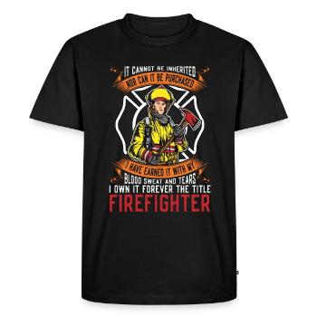 Pompier en chef Il ne peut pas être hérité Pompiers - T-shirt Premium bio Homme - noir - Devant - Nico (187cm)