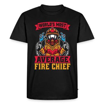 Le pompier en chef du monde est le pompier le plus moyen au monde - T-shirt Premium bio Homme - noir - Devant - Nico (187cm)