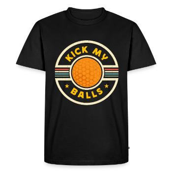 Kickball Kick My Balls aime les sports de compétition - T-shirt Premium bio Homme - noir - Devant - Nico (187cm)