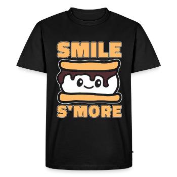 S’mores Smile S’more Aime rôtir des guimauves - T-shirt Premium bio Homme - noir - Devant - Nico (187cm)