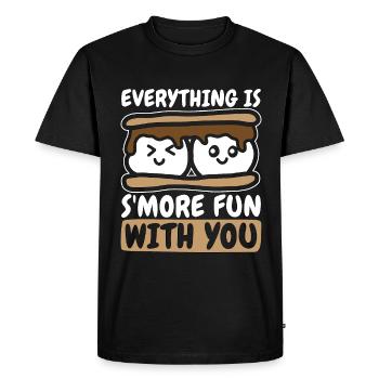 S'mores Everything Is S'more Fun With You Camping - Men's Premium Organic T-Shirt - black - Front - Nico (187cm)