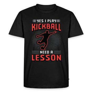 Kickball Oui je joue Kickball Besoin d’un Kick Balls - T-shirt Premium bio Homme - noir - Devant - Nico (187cm)