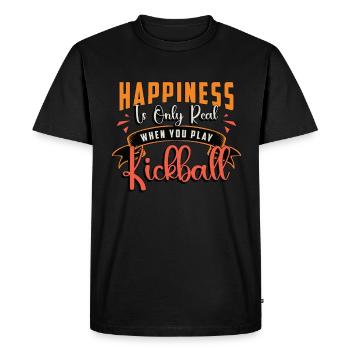 Kickball Happiness Is Only Real When Kick Balls - Men's Premium Organic T-Shirt - black - Front - Nico (187cm)