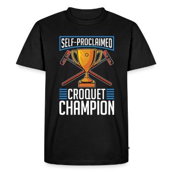 Croquet Autoproclamé Croquet Champion de Croquet Mallet - T-shirt Premium bio Homme - noir - Devant - Nico (187cm)
