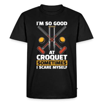 Croquet Je suis si bon au croquet parfois Mallet - T-shirt Premium bio Homme - noir - Devant - Nico (187cm)
