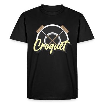 Croquet Loves Jeu d’extérieur Mallet Croquet Master - T-shirt Premium bio Homme - noir - Devant - Nico (187cm)