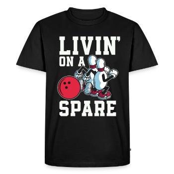 Alley Bowling Livin' On A Spare Bowling League - T-shirt Premium bio Homme - noir - Devant - Nico (187cm)
