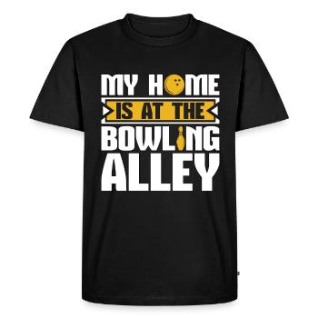 Bowling Alley Ma maison est à la ligue de bowling - T-shirt Premium bio Homme - noir - Devant - Nico (187cm)