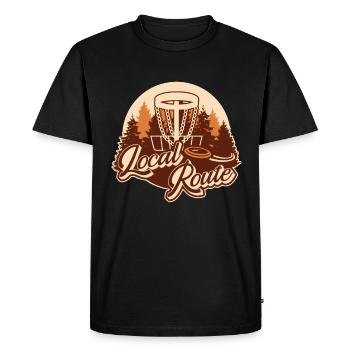 Flying Disc Local Route Disc Golfing Frisbee Golf - Men's Premium Organic T-Shirt - black - Front - Nico (187cm)
