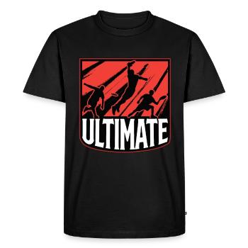 Flying Disc Ultimate Frisbee Player Disc Golfing - Men's Premium Organic T-Shirt - black - Front - Nico (187cm)