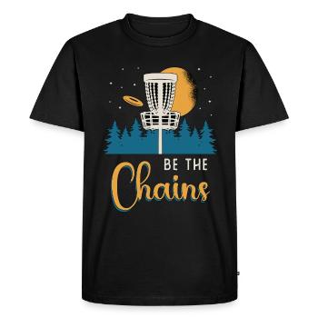 Flying Disc Be The Chains Disc Golf Basket Golfer - Men's Premium Organic T-Shirt - black - Front - Nico (187cm)