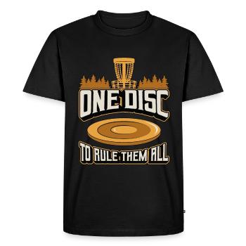 Flying Disc One Disc To Rule Them All Disc Golfing - Men's Premium Organic T-Shirt - black - Front - Nico (187cm)