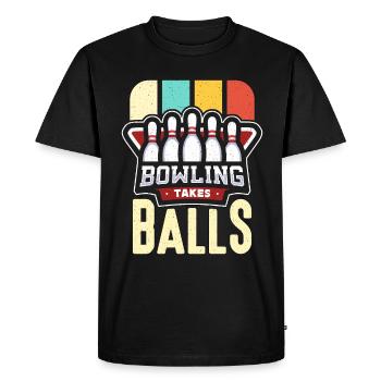 Alley Bowling prend des balles Ligue de bowling Ninepins - T-shirt Premium bio Homme - noir - Devant - Nico (187cm)