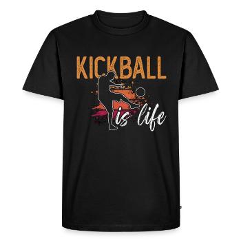 Kickball Is Life Tournoi de kickball Kickballer - T-shirt Premium bio Homme - noir - Devant - Nico (187cm)