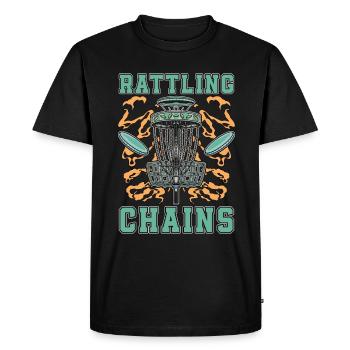 Disc Golf Rattling Chains Ultimate Frisbee Golfer - Men's Premium Organic T-Shirt - black - Front - Nico (187cm)