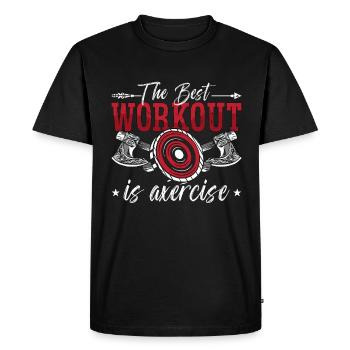 Target Sports The Best Workout Is Shooting Sports - Men's Premium Organic T-Shirt - black - Front - Nico (187cm)