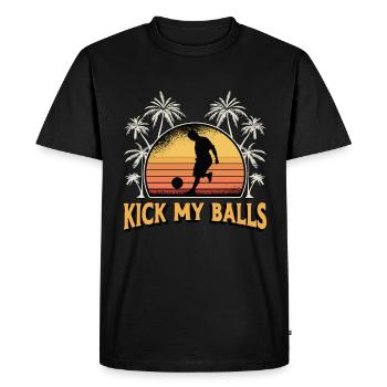 Tournoi Kickball Kick My Balls Loves Kickball - T-shirt Premium bio Homme - noir - Devant - Nico (187cm)