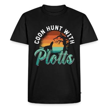 Coonhound Coon Hunt avec Plotts Treeing Walker - T-shirt Premium bio Homme - noir - Devant - Nico (187cm)