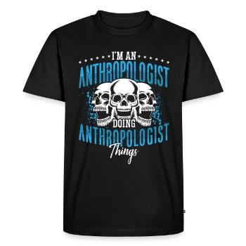 Je suis anthropologue et je fais de l’ethnographie médico-légale - T-shirt Premium bio Homme - noir - Devant - Nico (187cm)