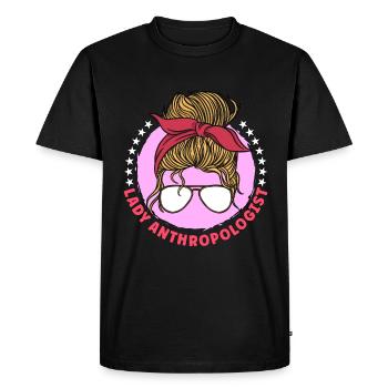 Anthropologie Dame Anthropologue Paléontologie - T-shirt Premium bio Homme - noir - Devant - Nico (187cm)