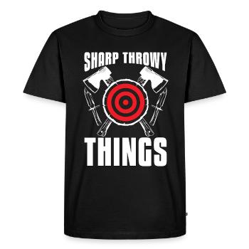 Sports cibles Sharp Throwy Things Tir Sports - T-shirt Premium bio Homme - noir - Devant - Nico (187cm)