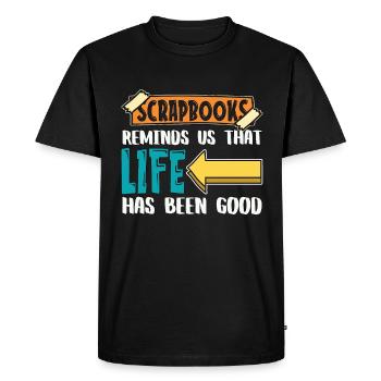 Scrapbooks Reminds Us That Life Crafting Artwork - Men's Premium Organic T-Shirt - black - Front - Nico (187cm)