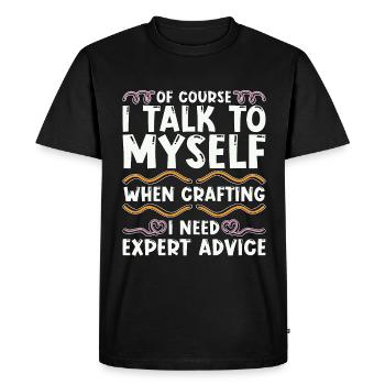 Scrapbooking Of Course I Talk To Myself Artwork - Men's Premium Organic T-Shirt - black - Front - Nico (187cm)