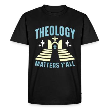 La théologie compte pour tous Théologien religieux biblique - T-shirt Premium bio Homme - noir - Devant - Nico (187cm)