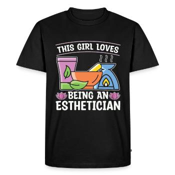 Esthéticienne Cette fille aime être cosmétologue - T-shirt Premium bio Homme - noir - Devant - Nico (187cm)