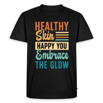 Esthéticienne Peau saine heureuse sur cosmétologue - T-shirt Premium bio Homme - noir - Devant - Nico (187cm)