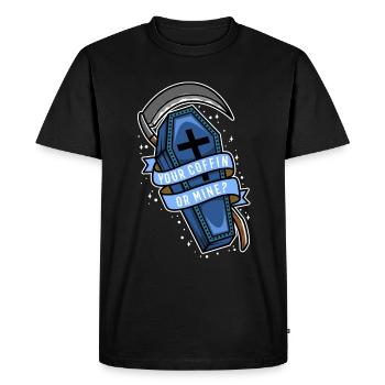 Votre cercueil ou le mien ? - T-shirt Premium bio Homme - noir - Devant - Nico (187cm)