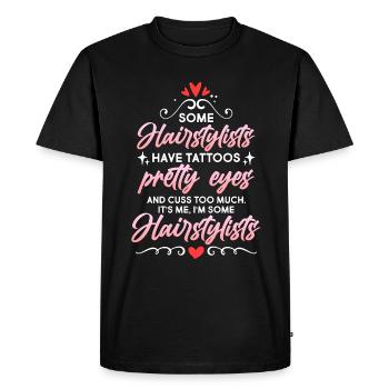 Certains coiffeurs ont des tatouages Salon de coupe de cheveux - T-shirt Premium bio Homme - noir - Devant - Nico (187cm)