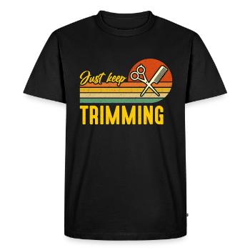 Le coiffeur continue de couper la coupe de cheveux rétro - T-shirt Premium bio Homme - noir - Devant - Nico (187cm)