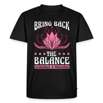 Massothérapeute Ramener L’Équilibre Massage - T-shirt Premium bio Homme - noir - Devant - Nico (187cm)
