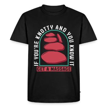 Massothérapeute si vous êtes noueux et vous physiothérapeute - T-shirt Premium bio Homme - noir - Devant - Nico (187cm)