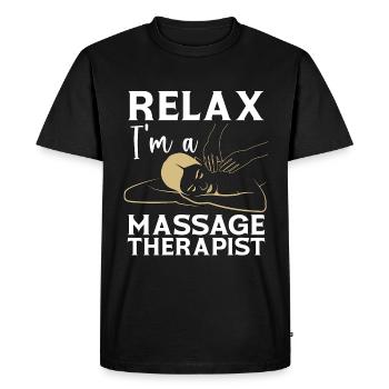 Massothérapeute Relax I’m A Massage Chiropracteur - T-shirt Premium bio Homme - noir - Devant - Nico (187cm)