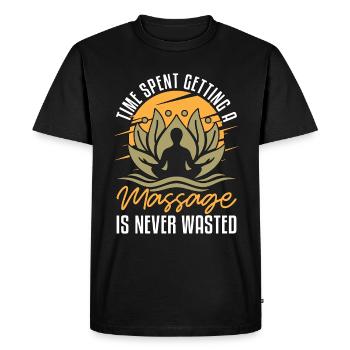 Massothérapeute Temps passé à obtenir une réflexologie - T-shirt Premium bio Homme - noir - Devant - Nico (187cm)