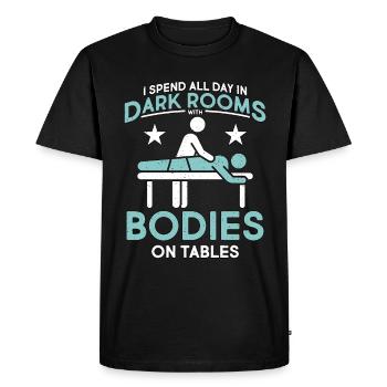 Massothérapeute Je passe toute la journée dans une masseuse sombre - T-shirt Premium bio Homme - noir - Devant - Nico (187cm)