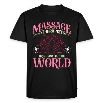 Les massothérapeutes apportent de la joie au monde physio - T-shirt Premium bio Homme - noir - Devant - Nico (187cm)