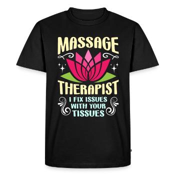 Massothérapeute Je résous les problèmes de physiothérapie - T-shirt Premium bio Homme - noir - Devant - Nico (187cm)